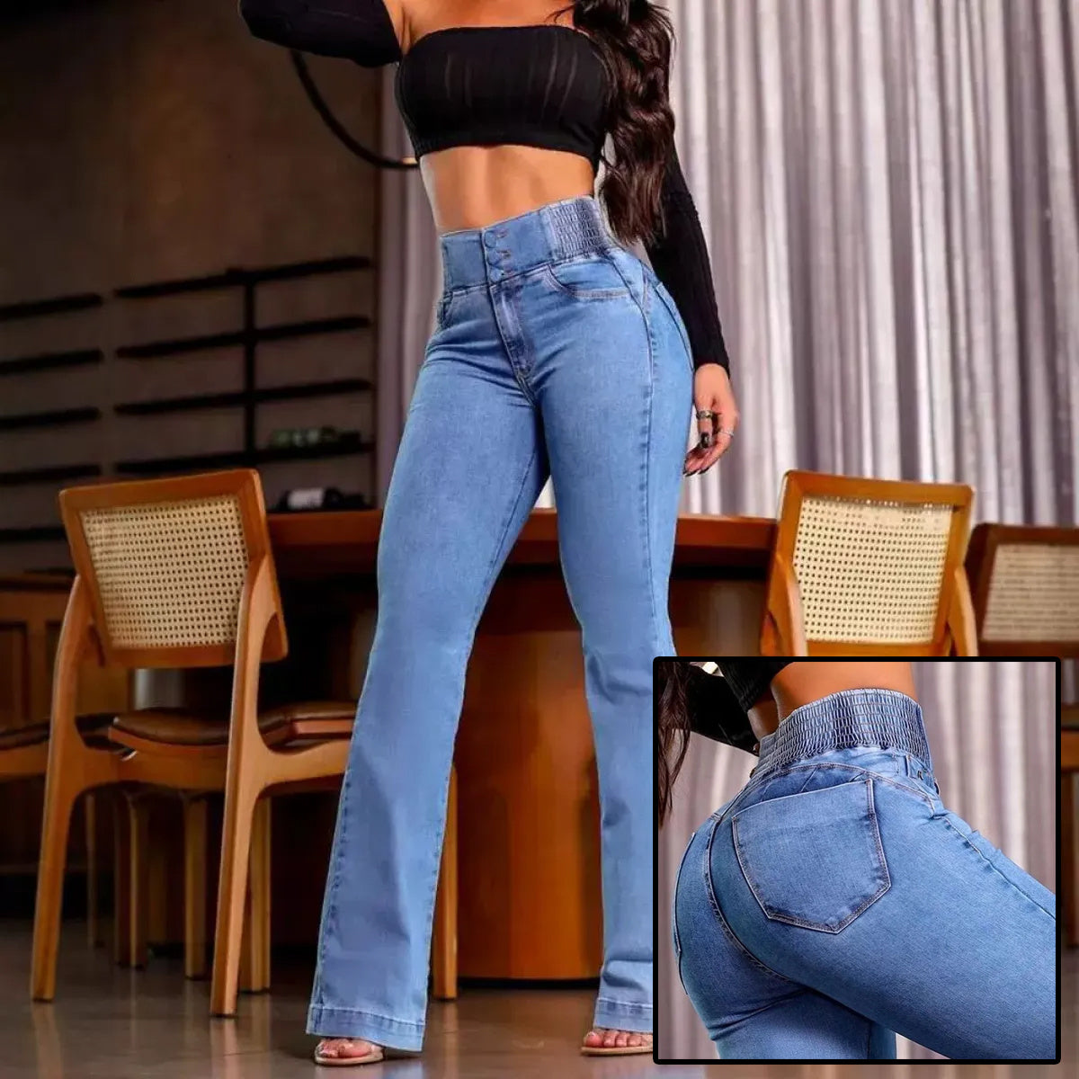 Jean sexy élégant taille haute