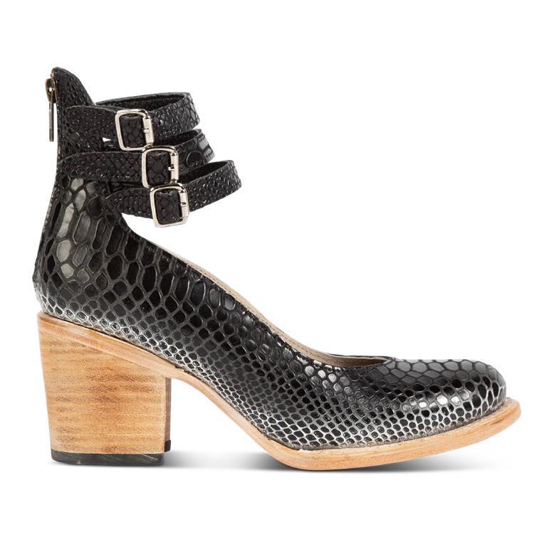Escarpins à talons hauts pour femme à imprimé serpent et triple bride